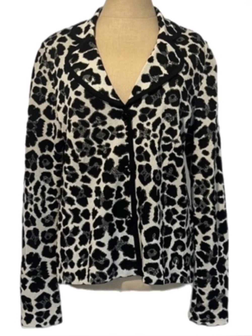 Authentic Misook designer animal print comfortable blazer sz S